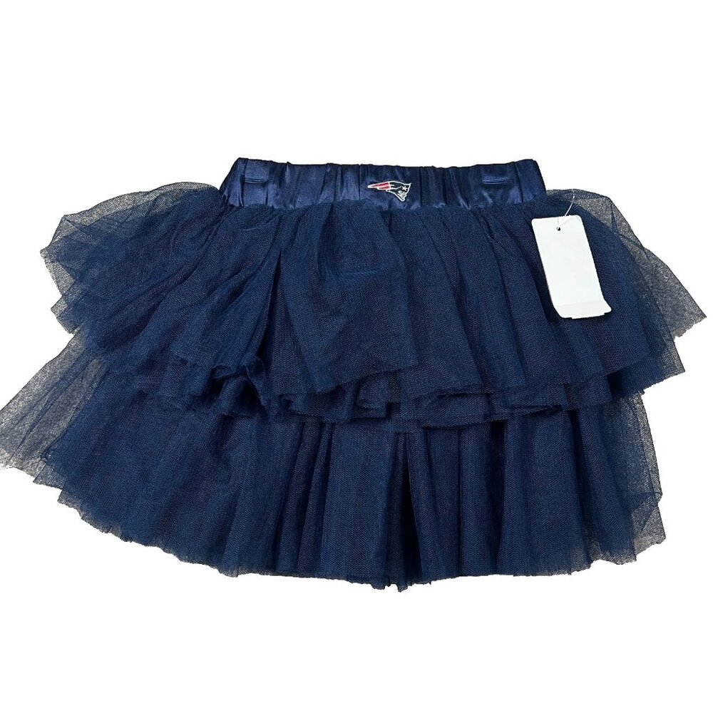 Outerstuff Kids 3T Navy Blue New England Patriots Ruffled Tulle‎ Skirt NWT